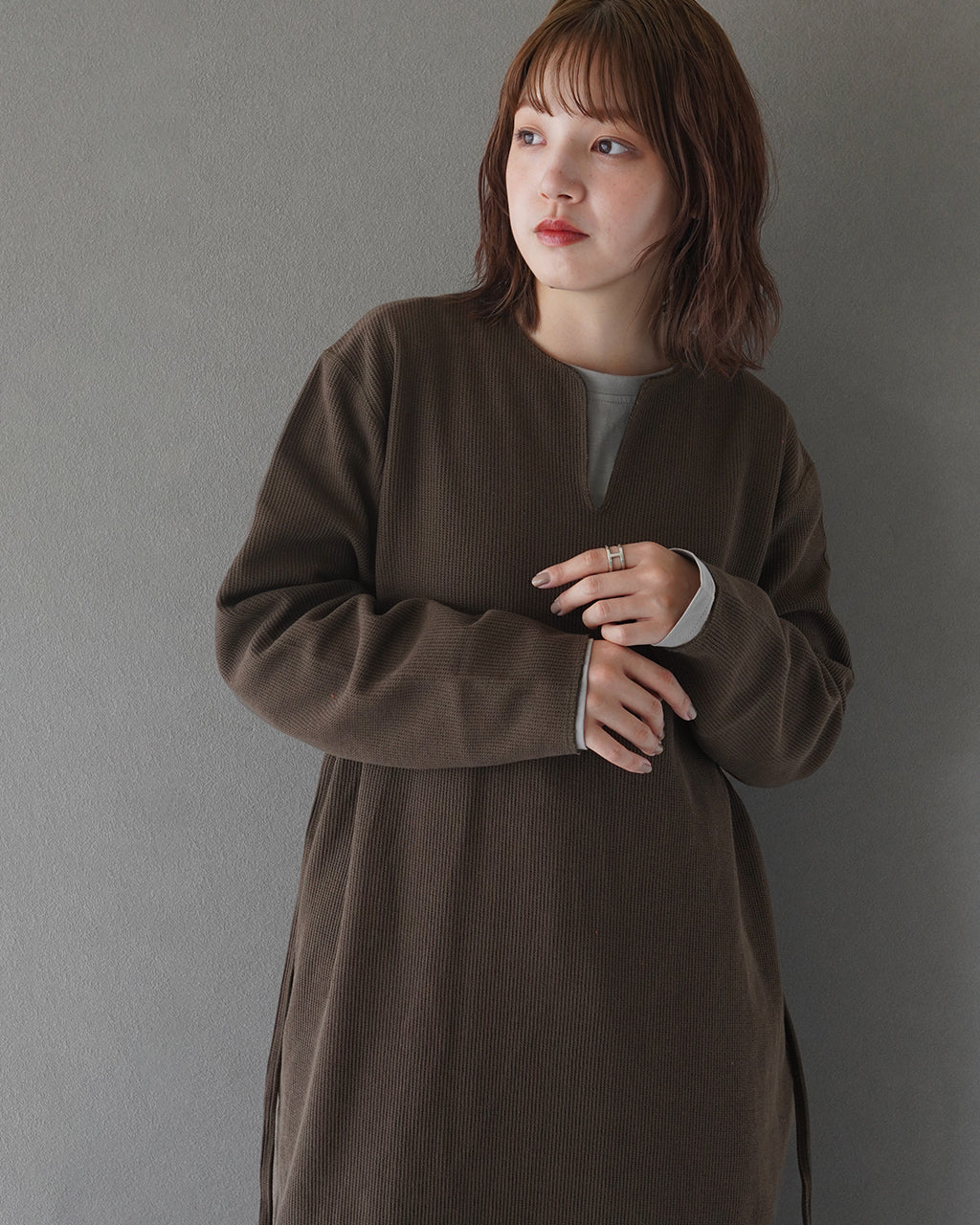 blurhms ROOTSTOCK ブラームス ルーツストック ラフ&スムース サーマル オーバーネック ロングスリーブ ドレス Rough&Smooth Thermal Over Neck Dress L/S【送料無料】 正規取扱店 [★]