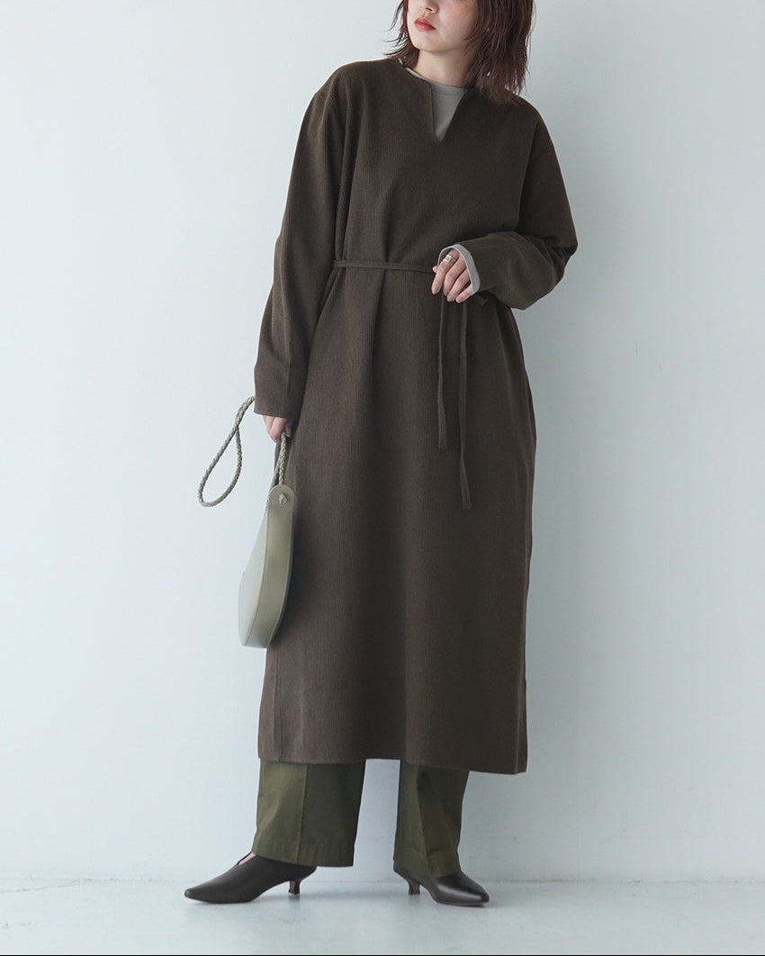 【SALE！30%OFF】Rough&Smooth Thermal Over Neck Dress L/S