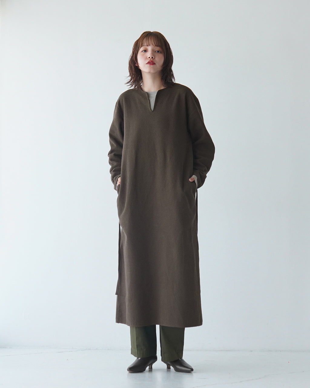 【アウトレット！30%OFF】blurhms ROOTSTOCK ブラームス ルーツストック ラフ&スムース サーマル オーバーネック ロングスリーブ ドレス Rough&Smooth Thermal Over Neck Dress L/S【送料無料】 正規取扱店 [★]