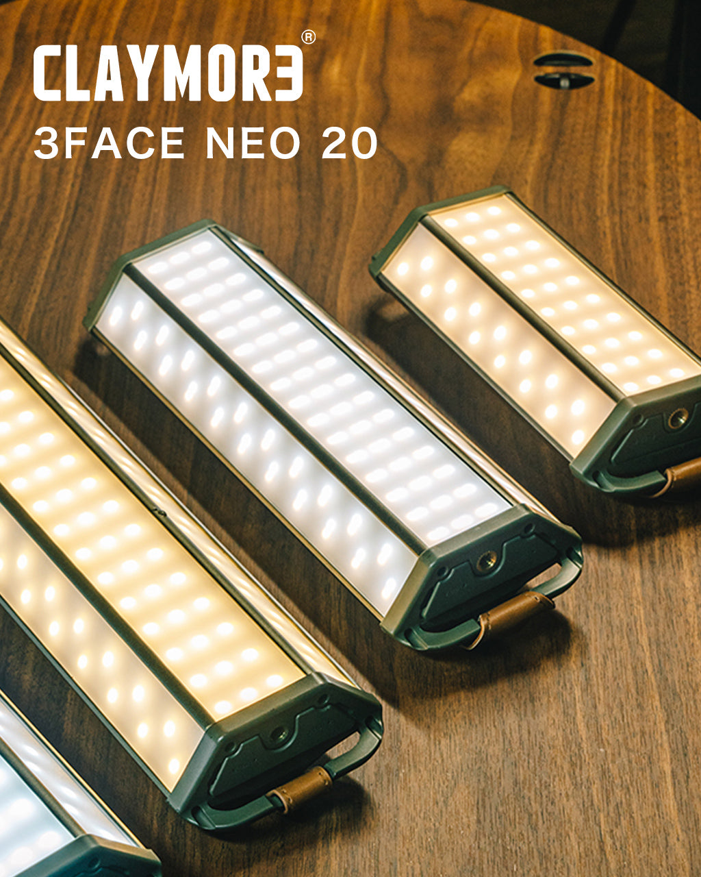 CLAYMORE クレイモア 3面発光 エリアライト 20 3FACE NEO 20 スリーフェイスネオ ランタン 大容量バッテリー 専用ケース付属 CLF-2000【送料無料】【クーポン対象外】
