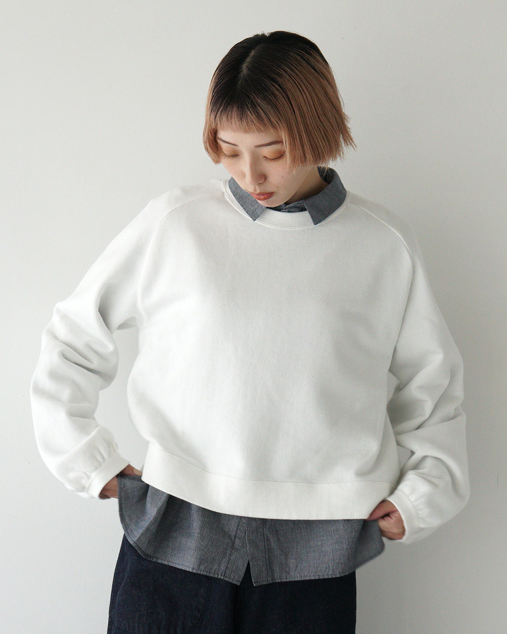 ＼春のおすすめスウェット10％OFFクーポン／CLOLI クロリ クルーネック ショート スウェット C/N SHORT SWEAT ラグランスリーブ トレーナー CL-CS051 【送料無料】