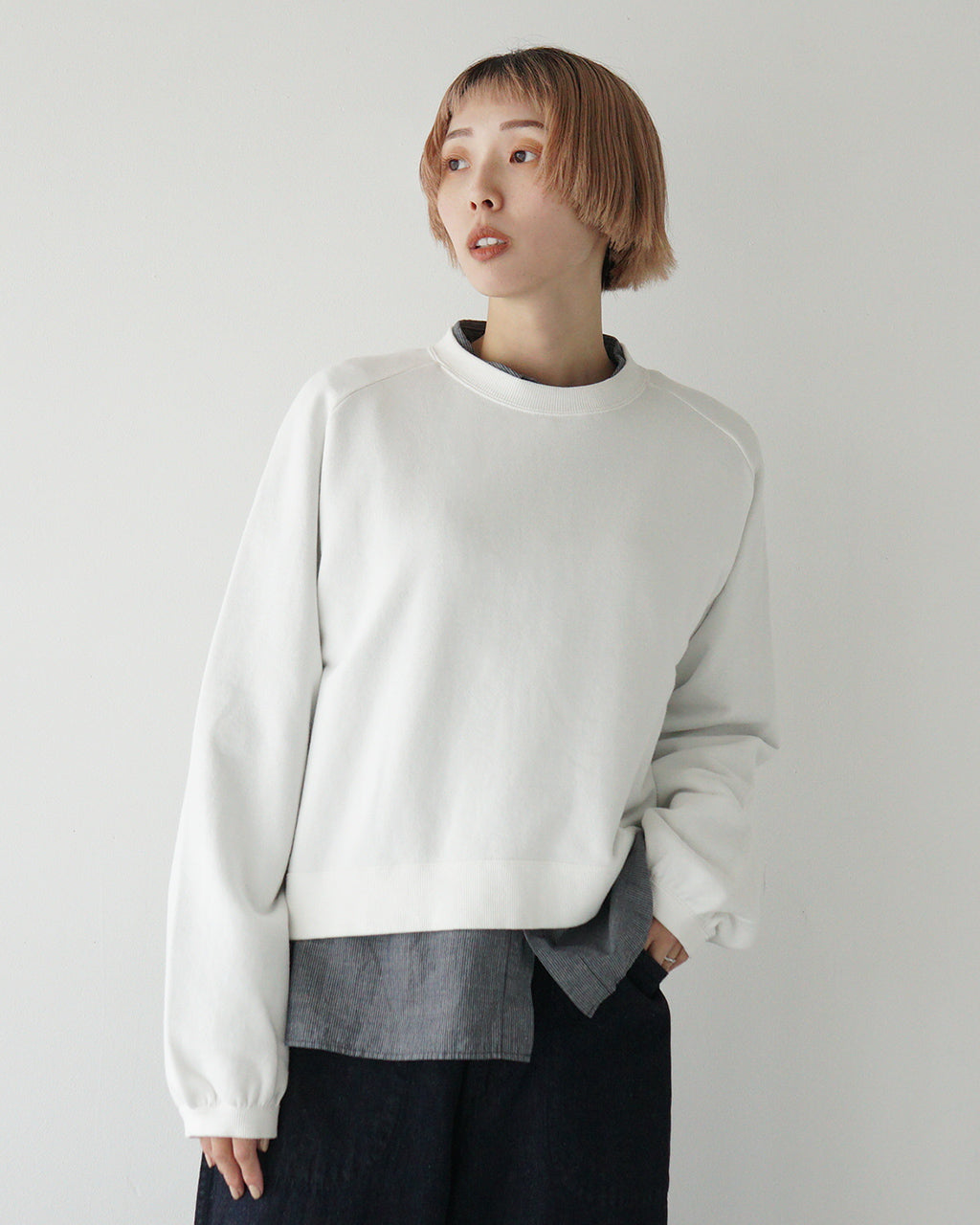 ＼春のおすすめスウェット10％OFFクーポン／CLOLI クロリ クルーネック ショート スウェット C/N SHORT SWEAT ラグランスリーブ トレーナー CL-CS051 【送料無料】