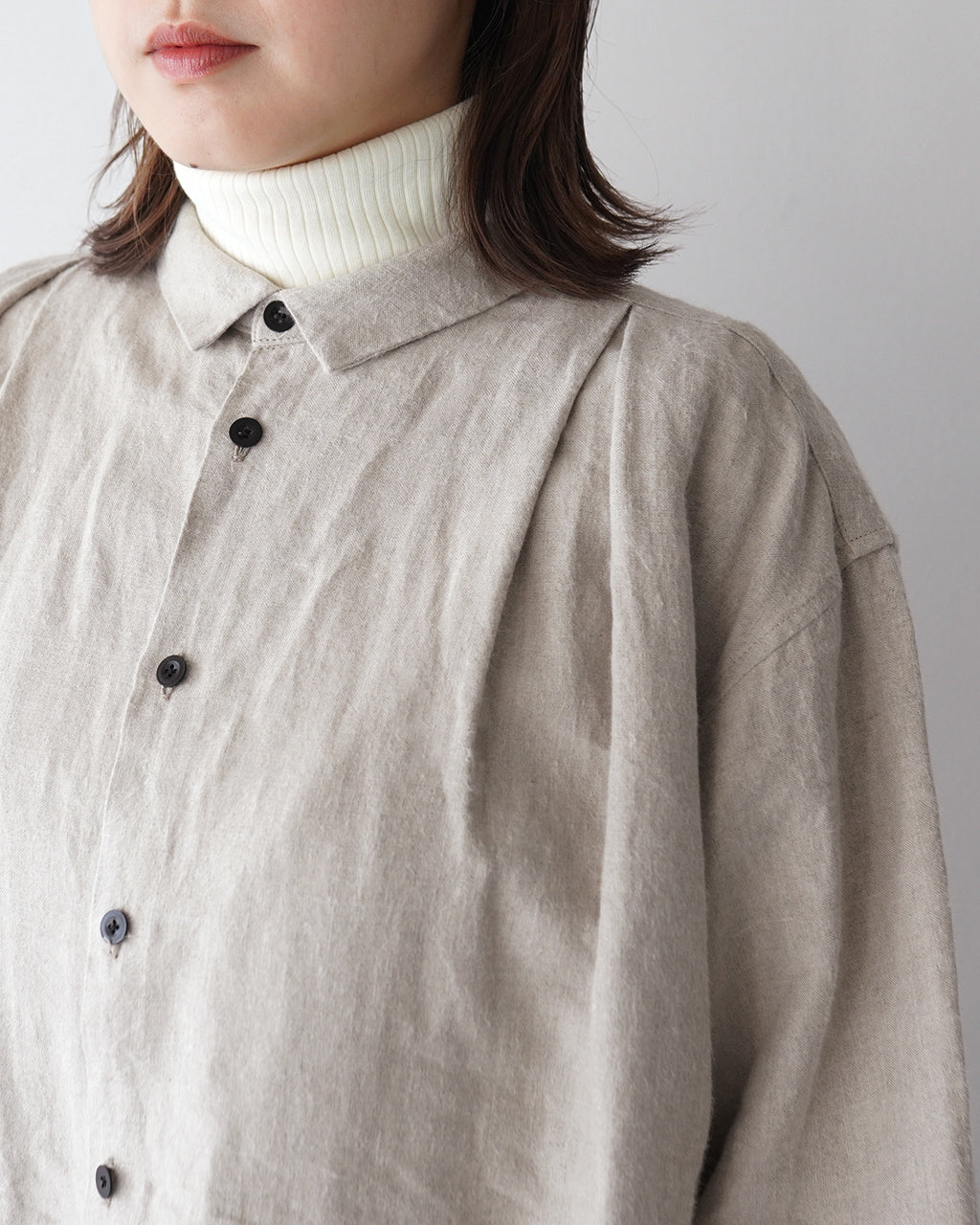 ＼合計3万円以上購入で20%OFFクーポン！／CLOLI クロリ リネン タック シャツ ドレス LINEN TUCK SHIRT DRESS ワンピース CL-D0011【送料無料】