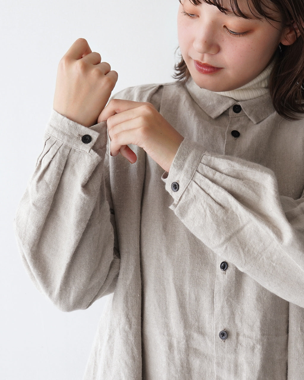 CLOLI クロリ リネン タック シャツ ドレス LINEN TUCK SHIRT DRESS ワンピース CL-D0011【送料無料】