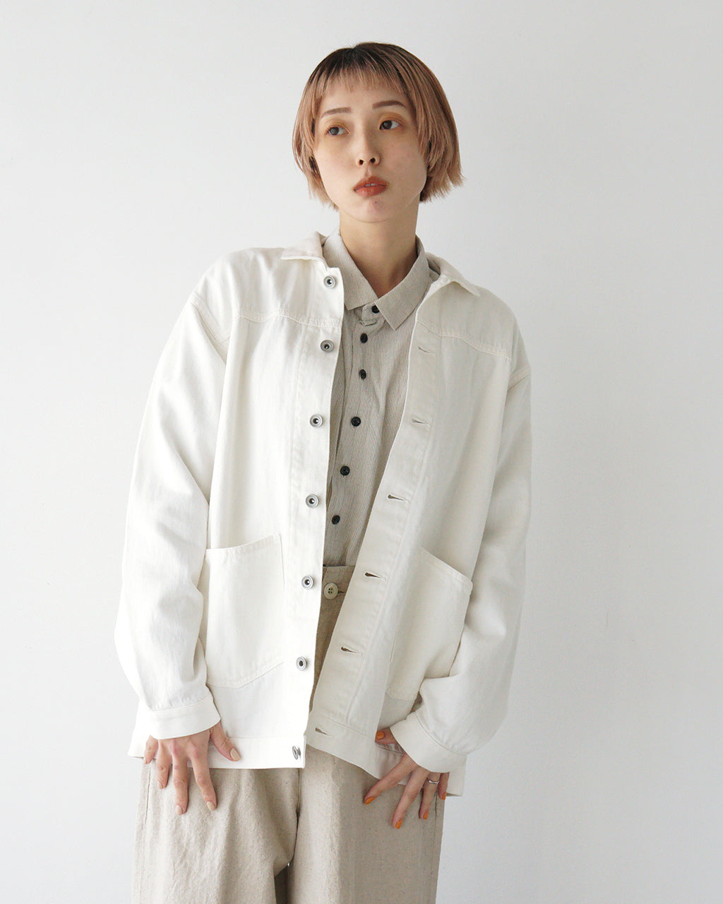 CLOLI クロリ デニムジャケット 麻混 DENIM JACKET アウター カバーオール Gジャン CL-JK051 リネン混Gジャン【送料無料】