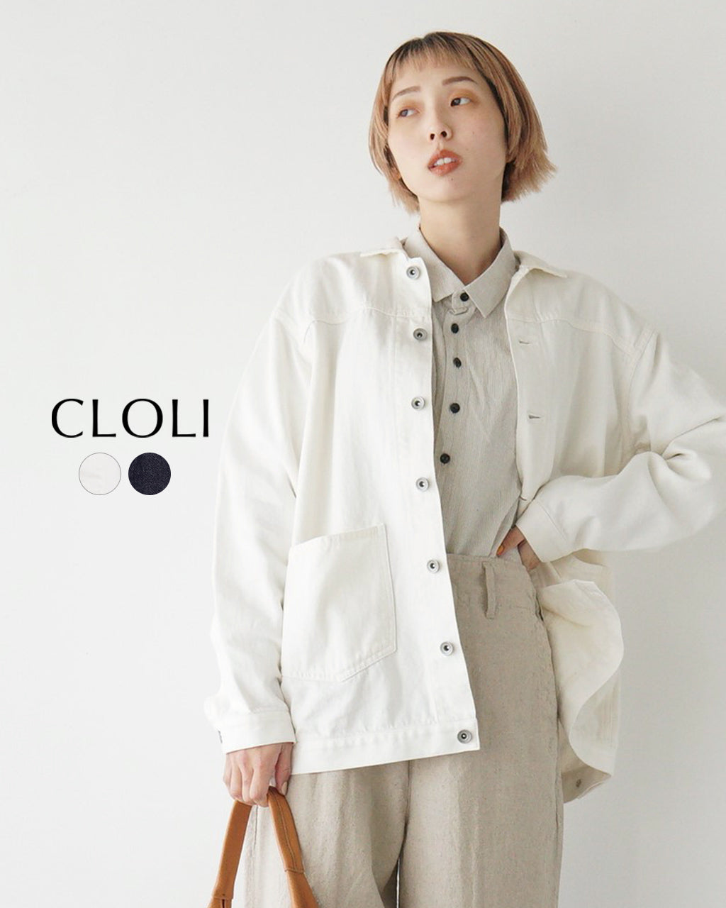 CLOLI クロリ デニムジャケット 麻混 DENIM JACKET アウター カバーオール Gジャン CL-JK051 リネン混Gジャン【送料無料】