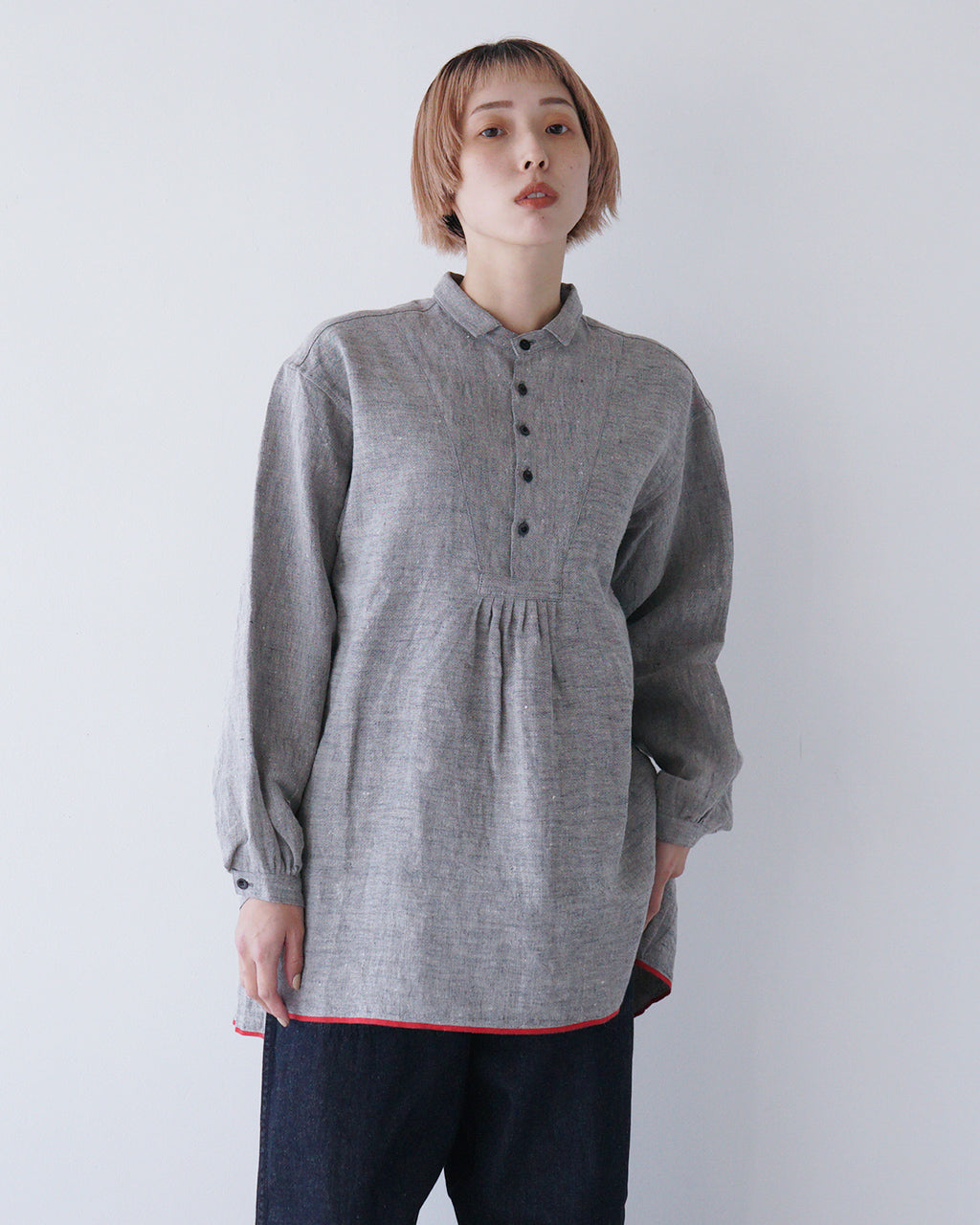 【先行予約：2025年3月中旬頃入荷予定】CLOLI クロリ リネン グランパ シャツ LINEN GRANDPA SHIRT CL-SH012【クーポン対象外】【送料無料】