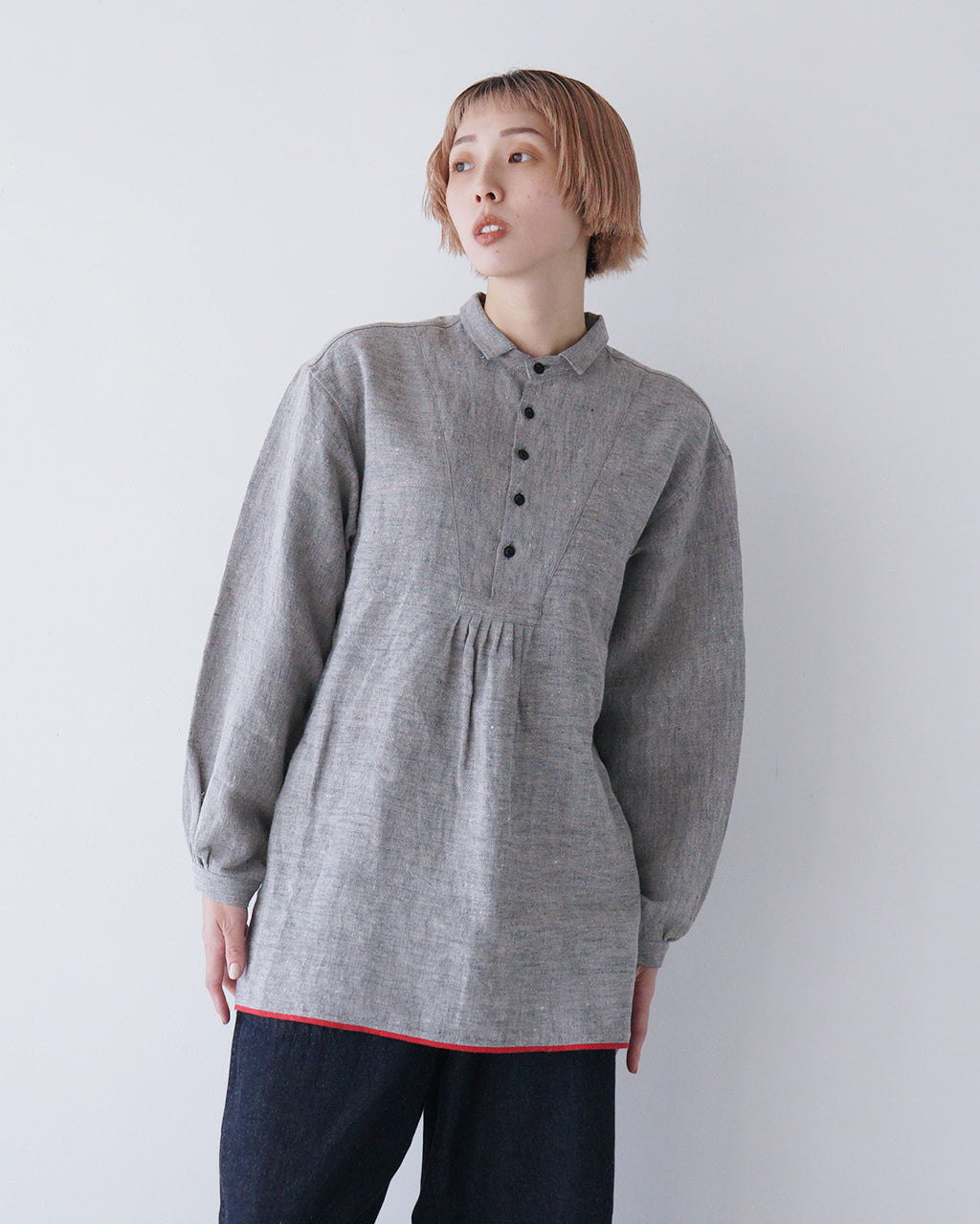 【先行予約：2025年3月中旬頃入荷予定】CLOLI クロリ リネン グランパ シャツ LINEN GRANDPA SHIRT CL-SH012【クーポン対象外】【送料無料】