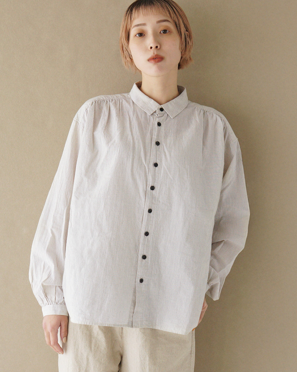 CLOLI クロリ コットンリネン ギャザーシャツ C/L GATHER SHIRT CL-SH032【送料無料】