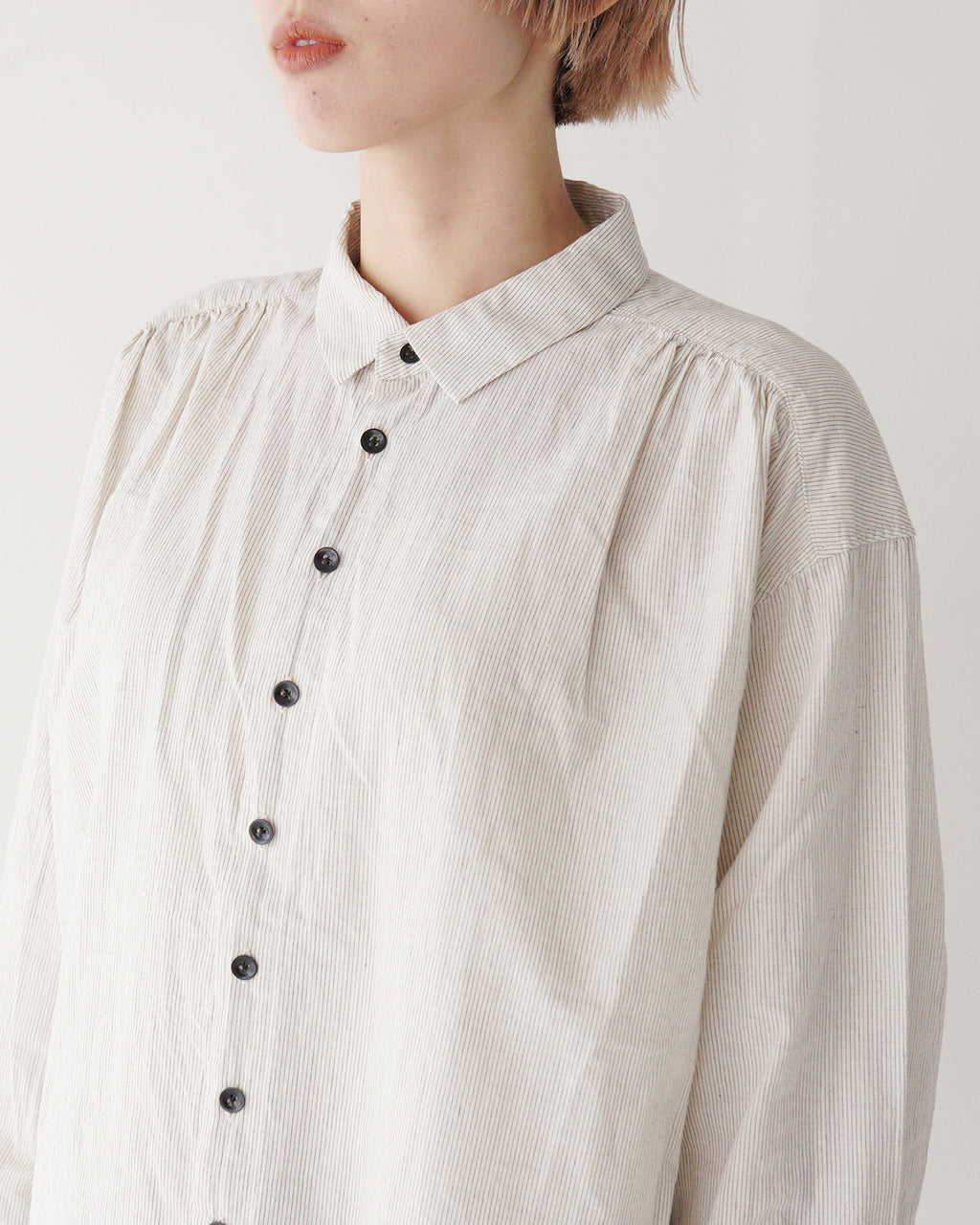 CLOLI クロリ コットンリネン ギャザーシャツ C/L GATHER SHIRT CL-SH032【送料無料】