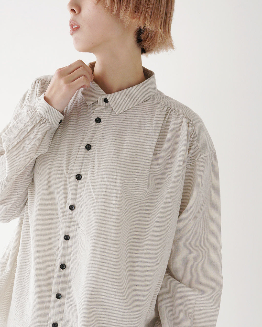 CLOLI クロリ コットンリネン ギャザーシャツ C/L GATHER SHIRT CL-SH032【送料無料】