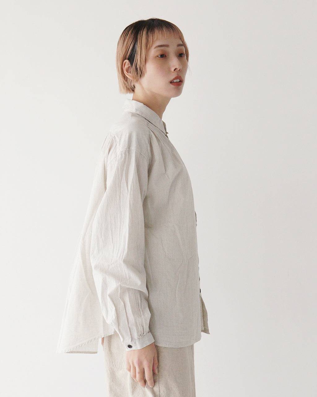 CLOLI クロリ コットンリネン ギャザーシャツ C/L GATHER SHIRT CL-SH032【送料無料】