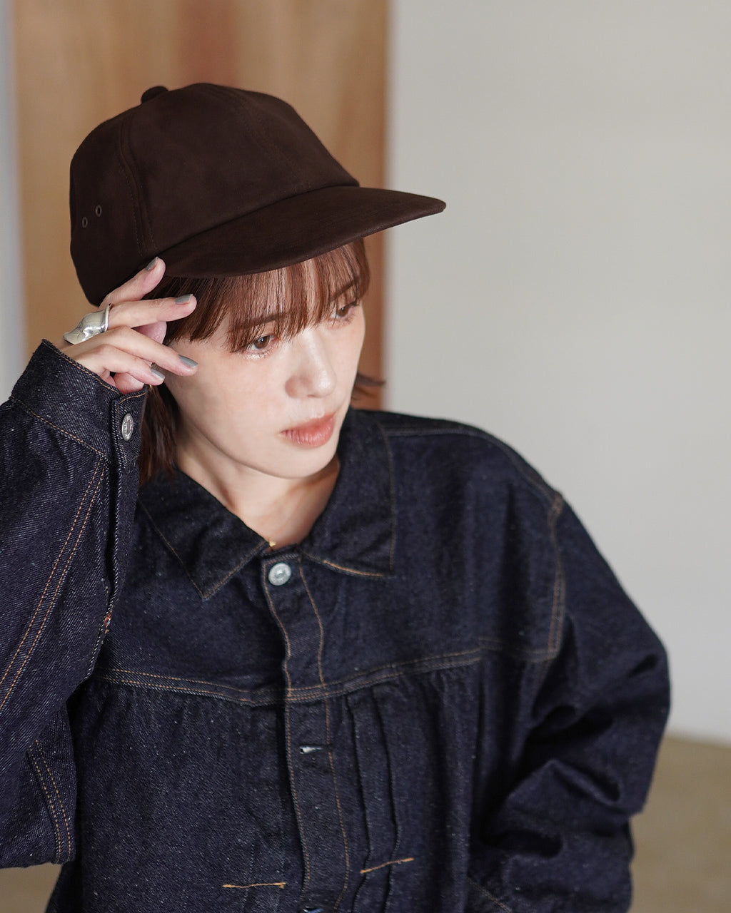 SHEEP SUEDE CAP NO.301393