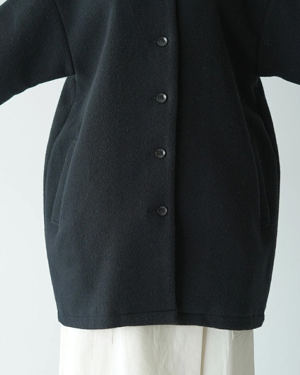 【SALE！30%OFF】Commencement コメンスメント ウール コート wool Coat コクーンシルエット ノーカラー C-100 【送料無料】