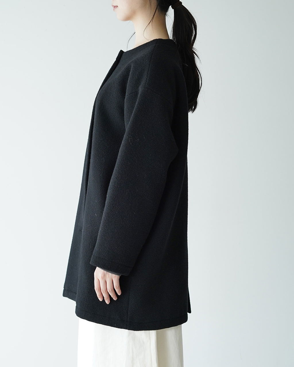 【SALE！30%OFF】Commencement コメンスメント ウール コート wool Coat コクーンシルエット ノーカラー C-100 【送料無料】