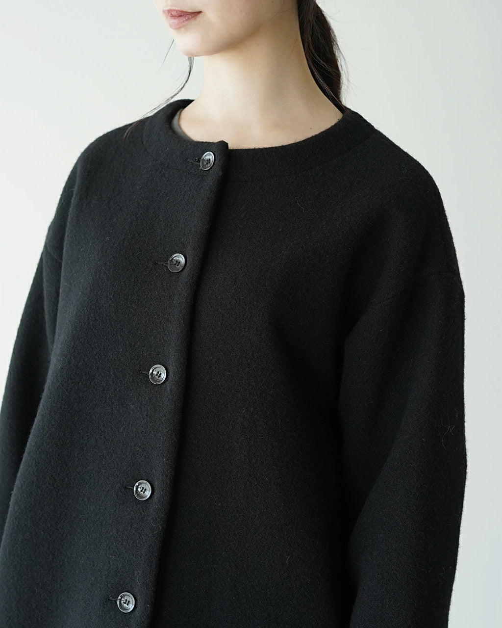 【SALE！30%OFF】Commencement コメンスメント ウール コート wool Coat コクーンシルエット ノーカラー C-100 【送料無料】