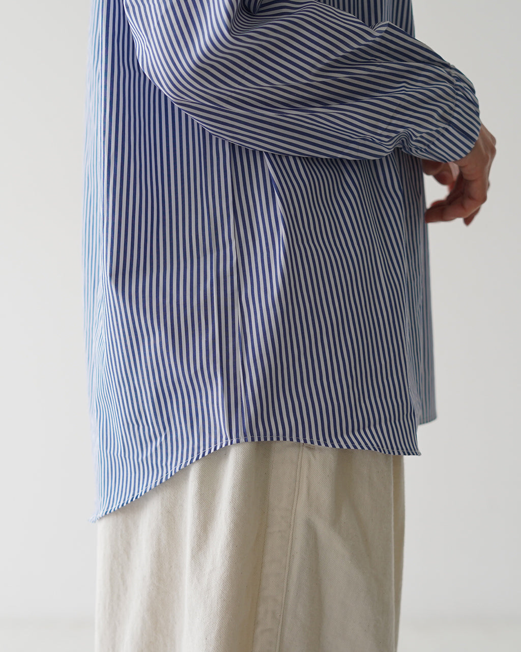 Commencement コメンスメント ストライプシャツ Stripe shirt  バンドカラー レディース C-211【送料無料】