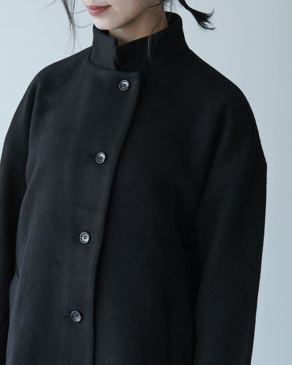 Commencement コメンスメント ウールロングコート Wool long coat スタンドカラー C-283【送料無料】