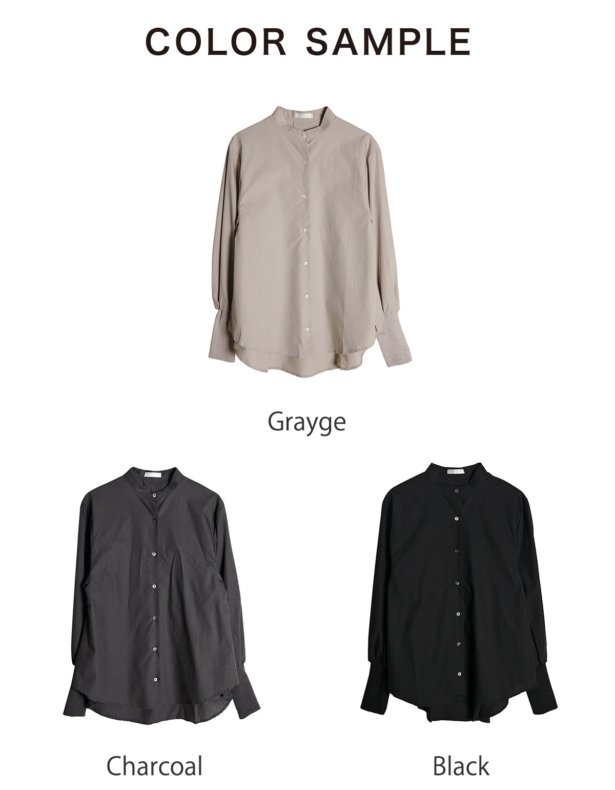 【SALE！50%OFF】Commencement コメンスメント ノーカラー シャツ No collar shirt C-235