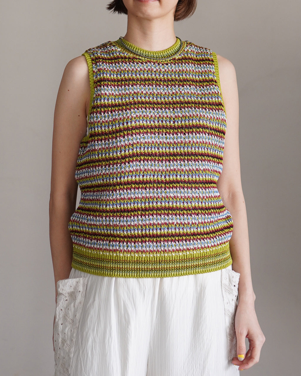 COOHEM コーヘン SUKE BORDER KNIT VEST 透けボーダーニットベスト | Crouka(クローカ)