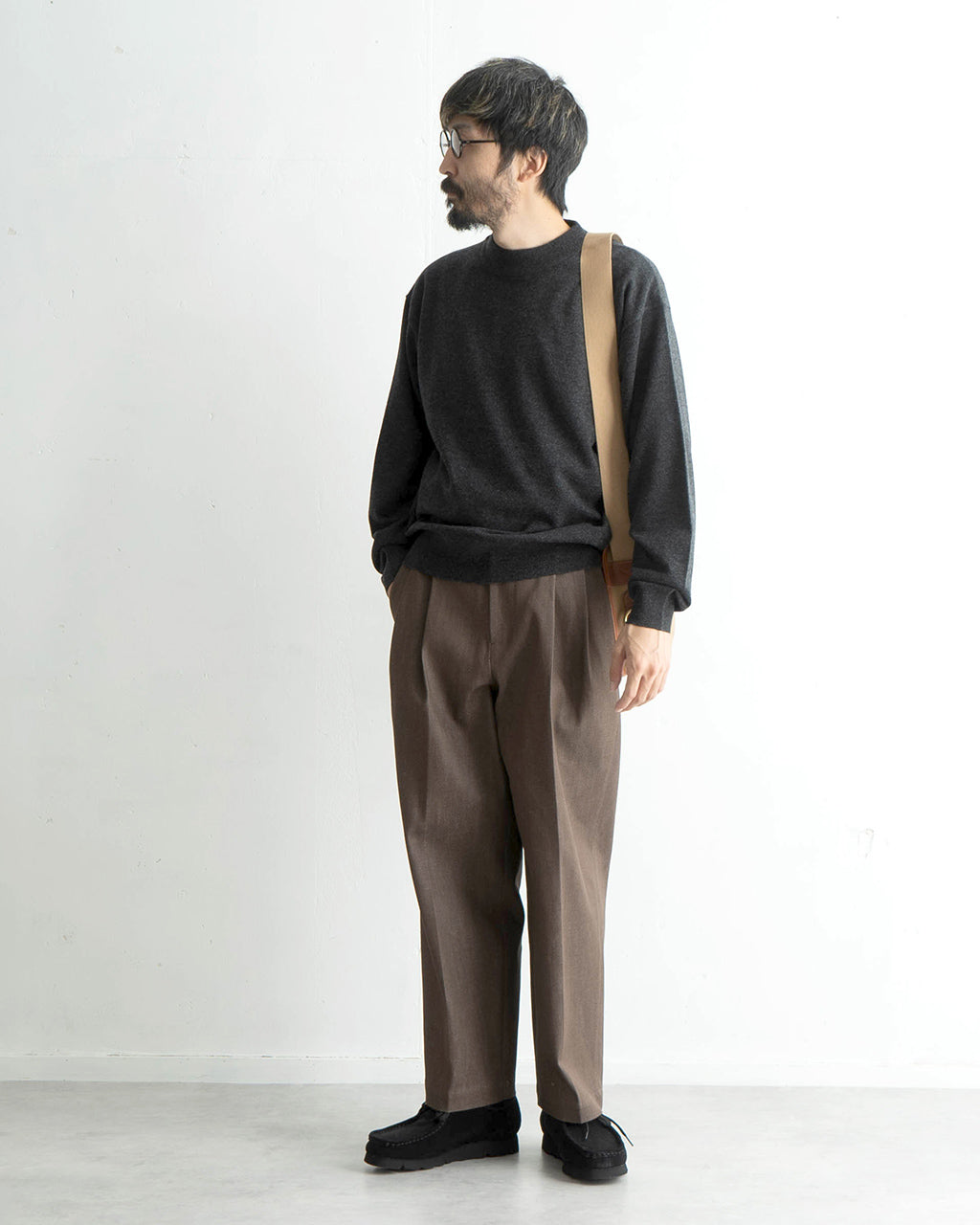 【SALE！40%OFF】crepuscule クレプスキュール モックネック プルオーバー ニット セーター Moc Neck P/O  2403-008 【送料無料】