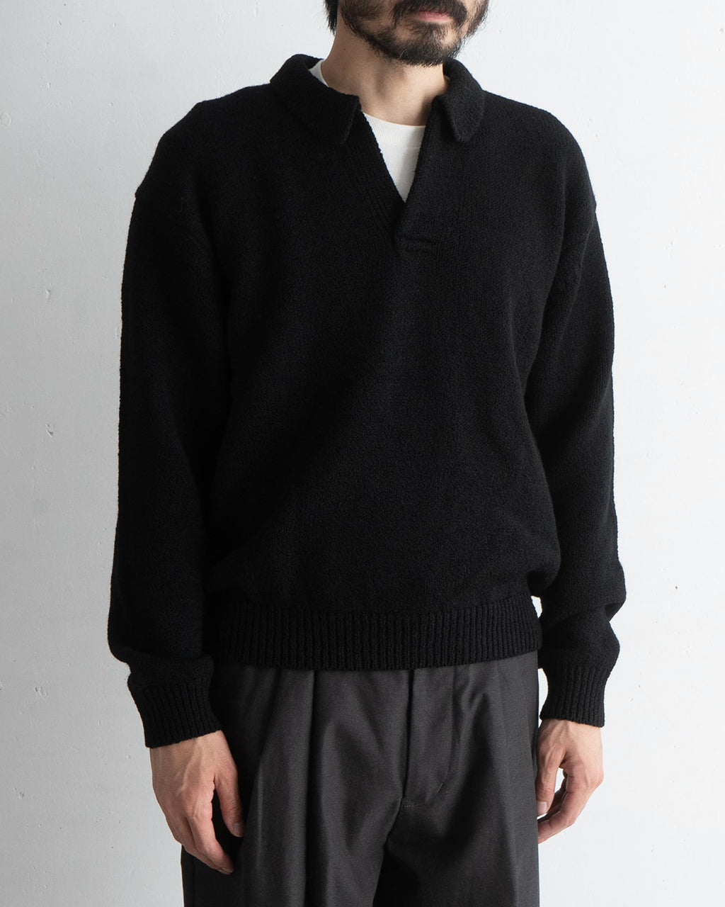 crepuscule クレプスキュール ミドルゲージ スキッパー ロングスリーブ M-G Skipper L/S トップス ウールニット セーター 2403-019【送料無料】