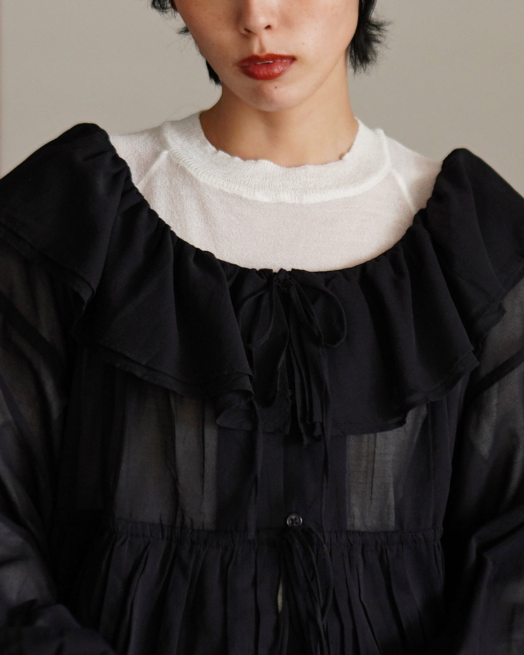 frill balloon blouse CC-4006