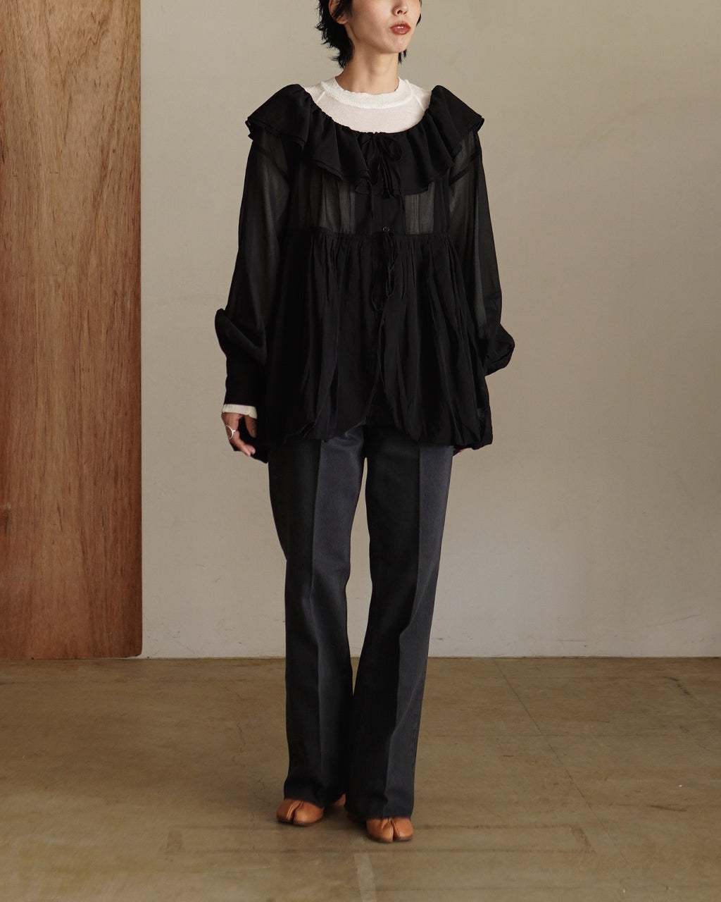 frill balloon blouse CC-4006