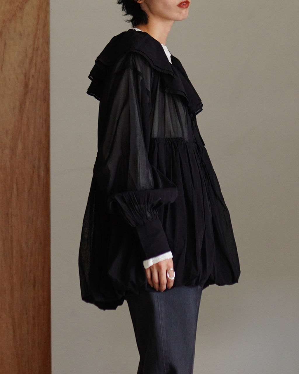 frill balloon blouse CC-4006