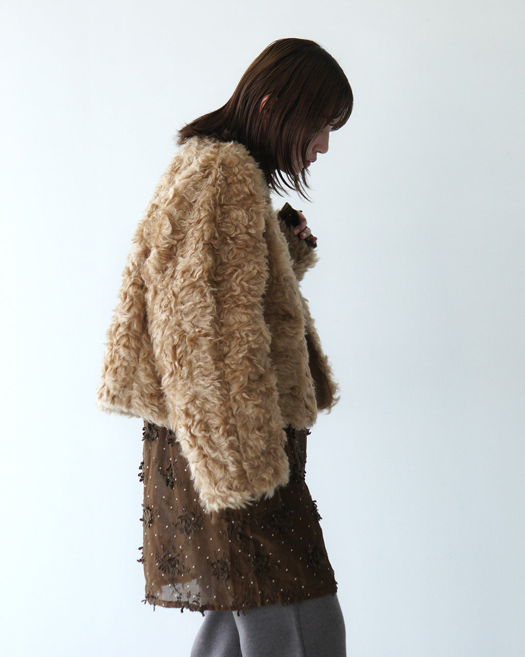 crinkle crinkle crinkle クリンクル クリンクル クリンクル ファー ジャケット アウター ショート TEDDY FUR SHORT JAKET CC-3019 【送料無料】