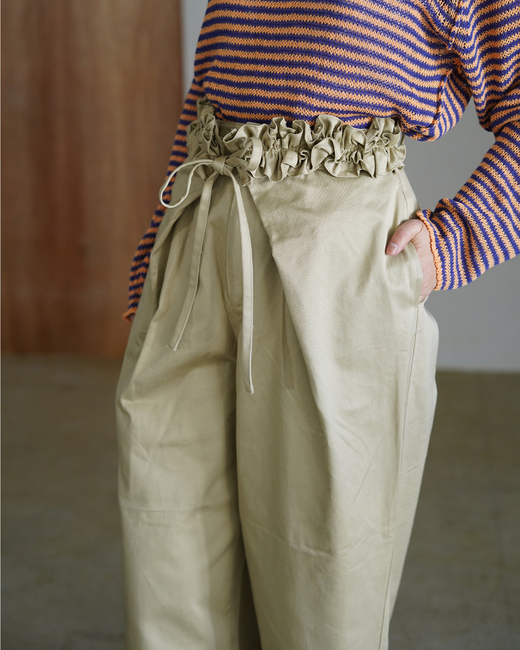 frill belt chino pants CC-4514