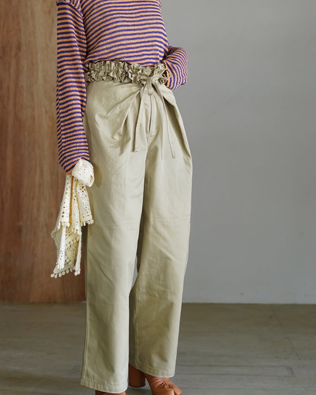 frill belt chino pants CC-4514