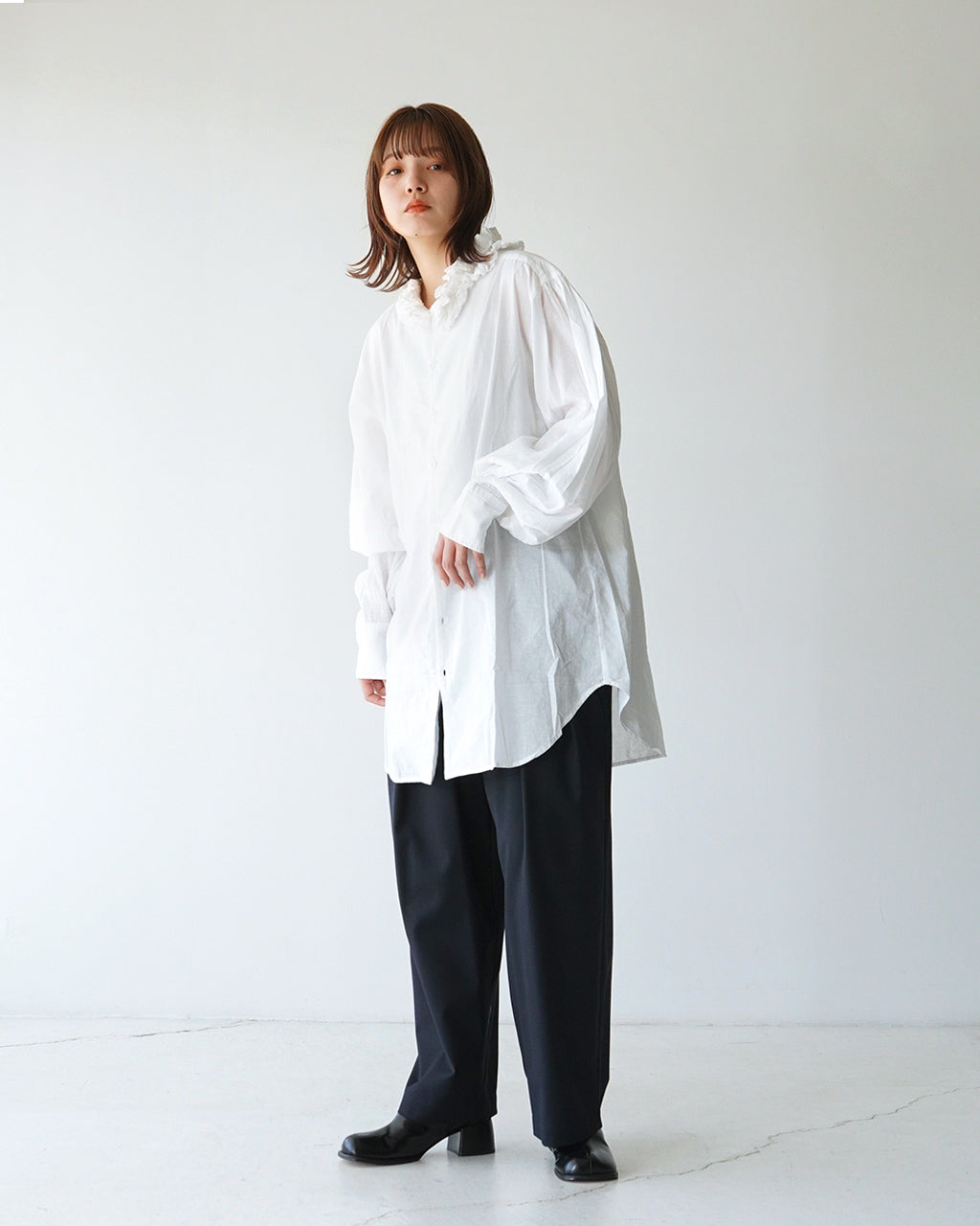 crinkle crinkle crinkle クリンクル クリンクル クリンクル フリルカラーシャツ コットン COTTON FRILL COLLER SHIRTS CC-2001【送料無料】