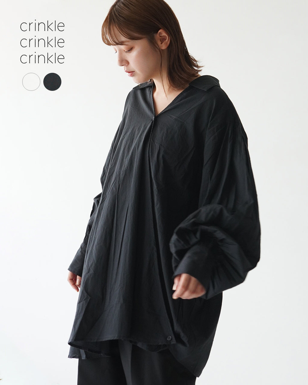 【アウトレット！30%OFF】crinkle crinkle crinkle クリンクル クリンクル クリンクル ブラウス カシュクール リボン付き CACHECOEUR BLOUSE CC-3002【送料無料】