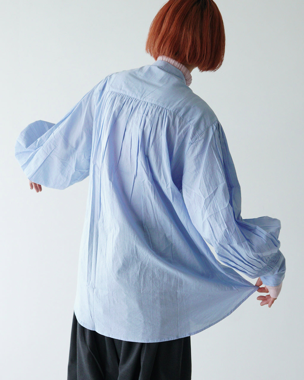 crinkle crinkle crinkle クリンクル クリンクル クリンクル リボンブラウス ギャザー シャツ RIBBON BLOUSE CC-3015【送料無料】