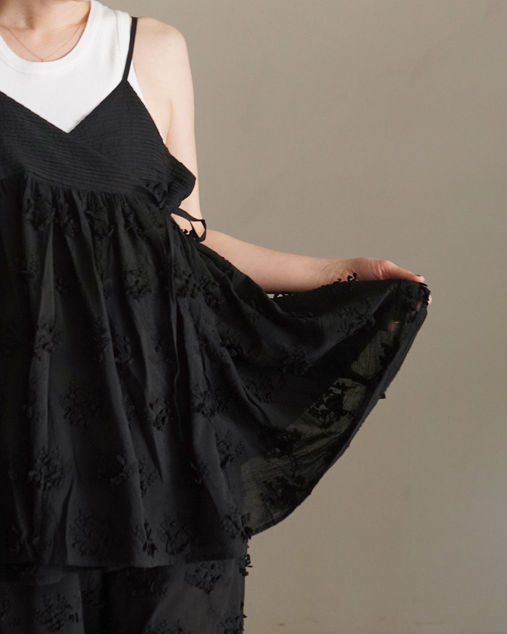 3D embroidery cache coeur camisole CC-4518