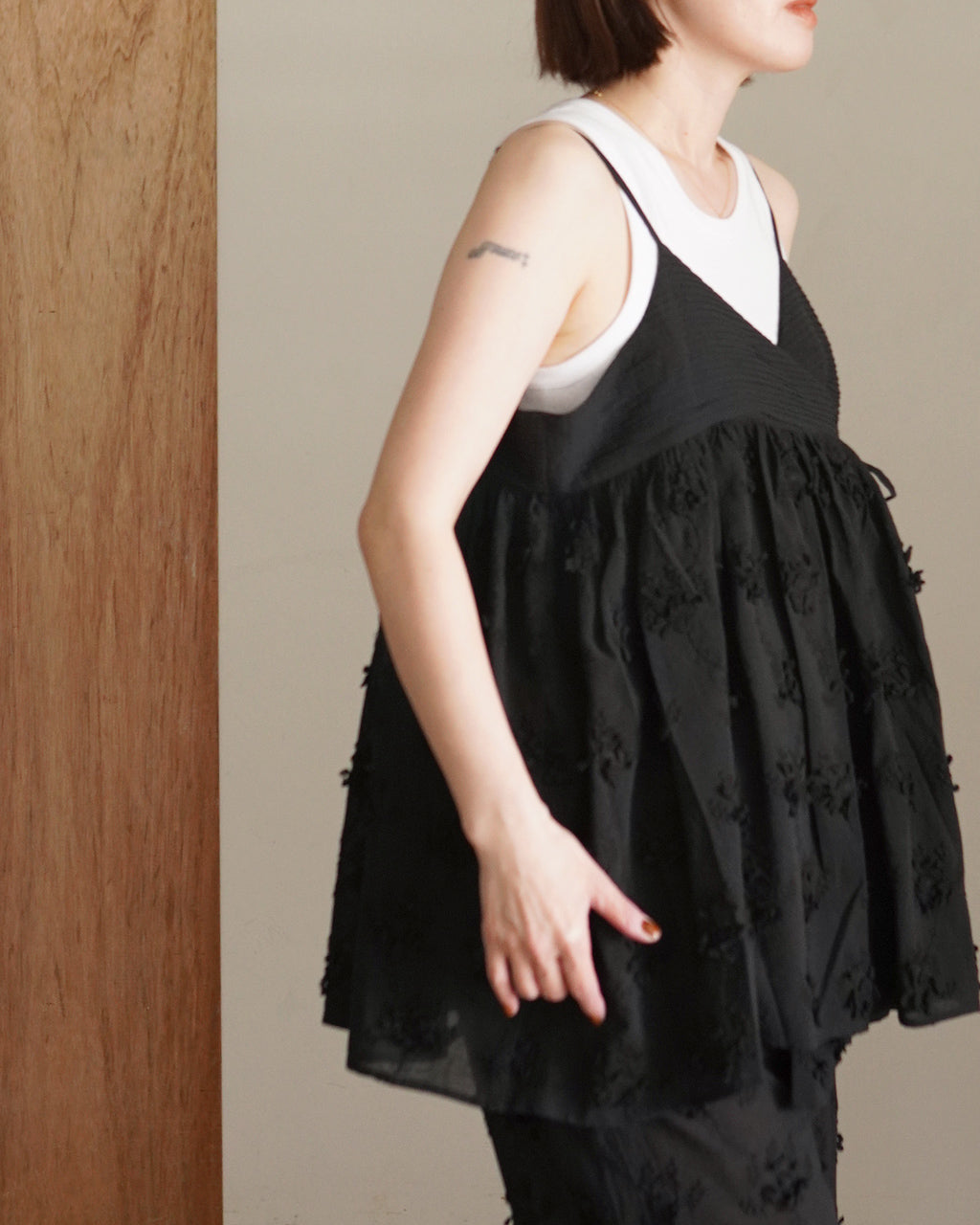 3D embroidery cache coeur camisole CC-4518