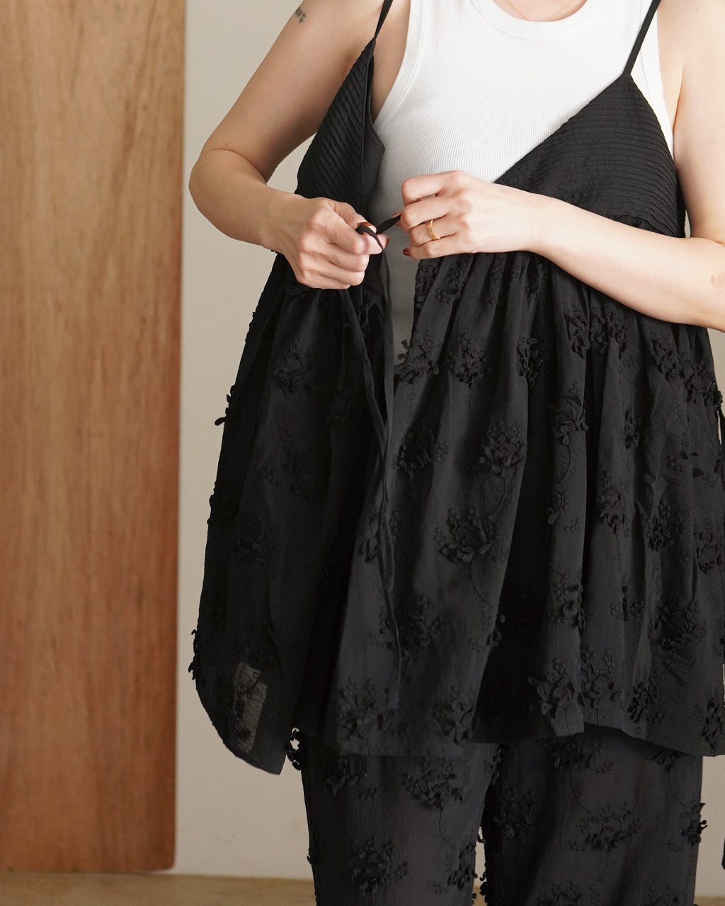 3D embroidery cache coeur camisole CC-4518