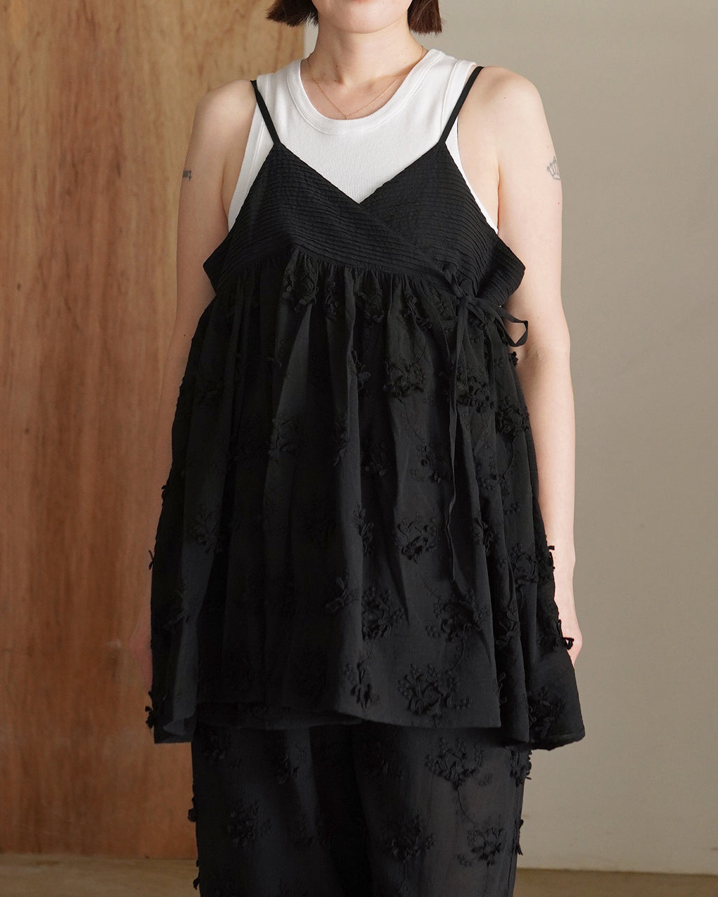 3D embroidery cache coeur camisole CC-4518