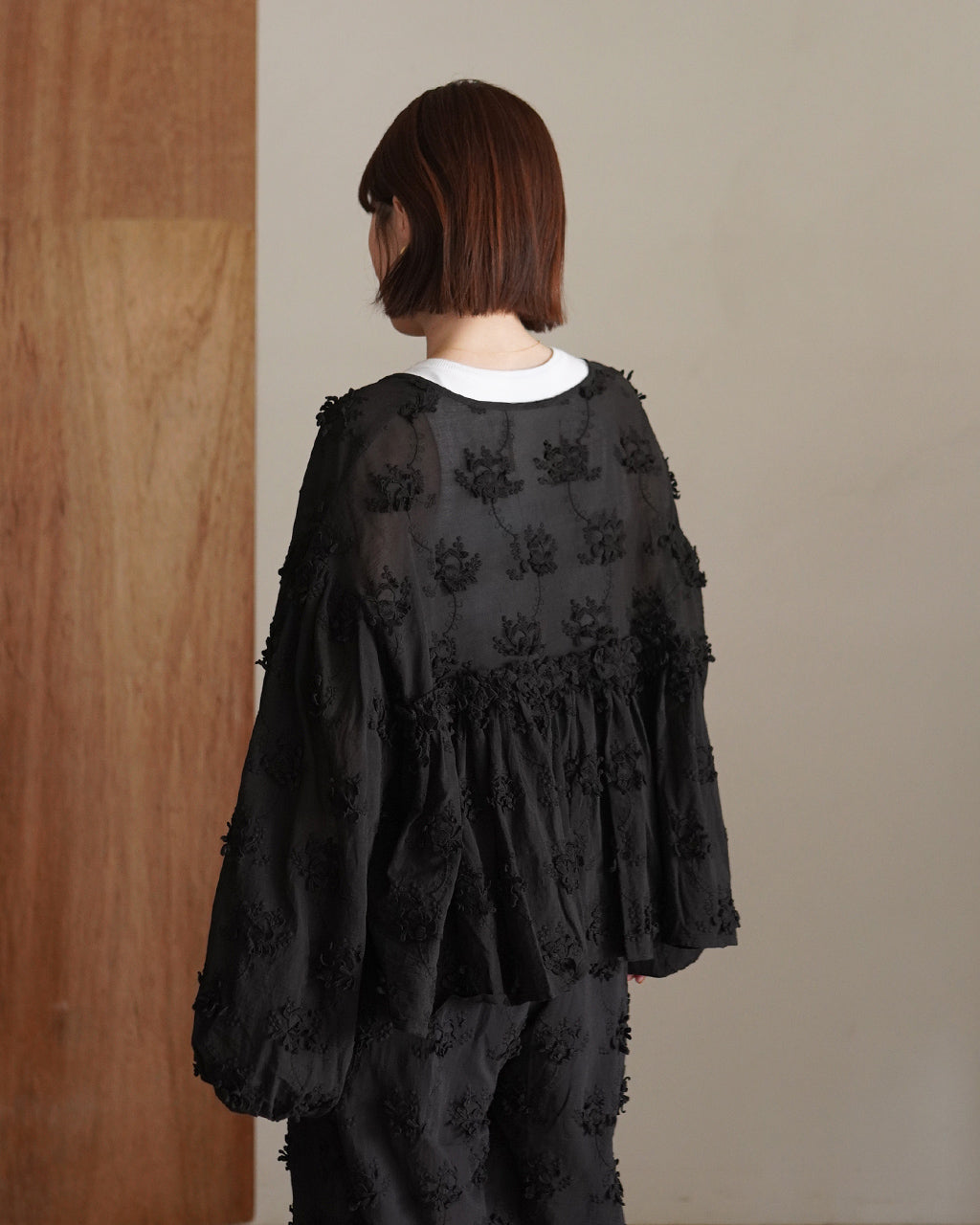 3D embroidery gather bolero CC-4517