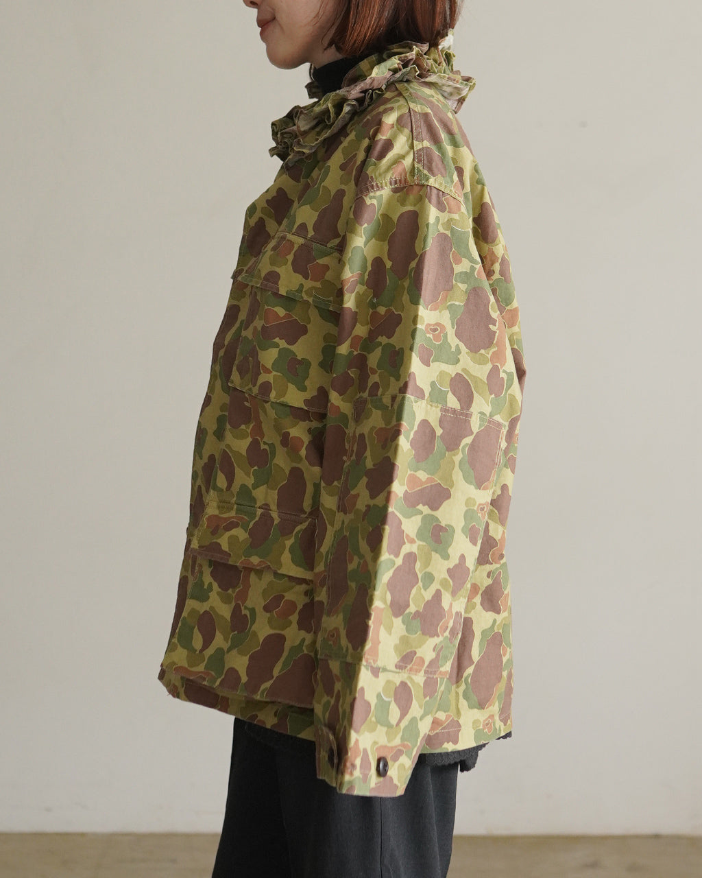 frill collar camo jacket CC-5004