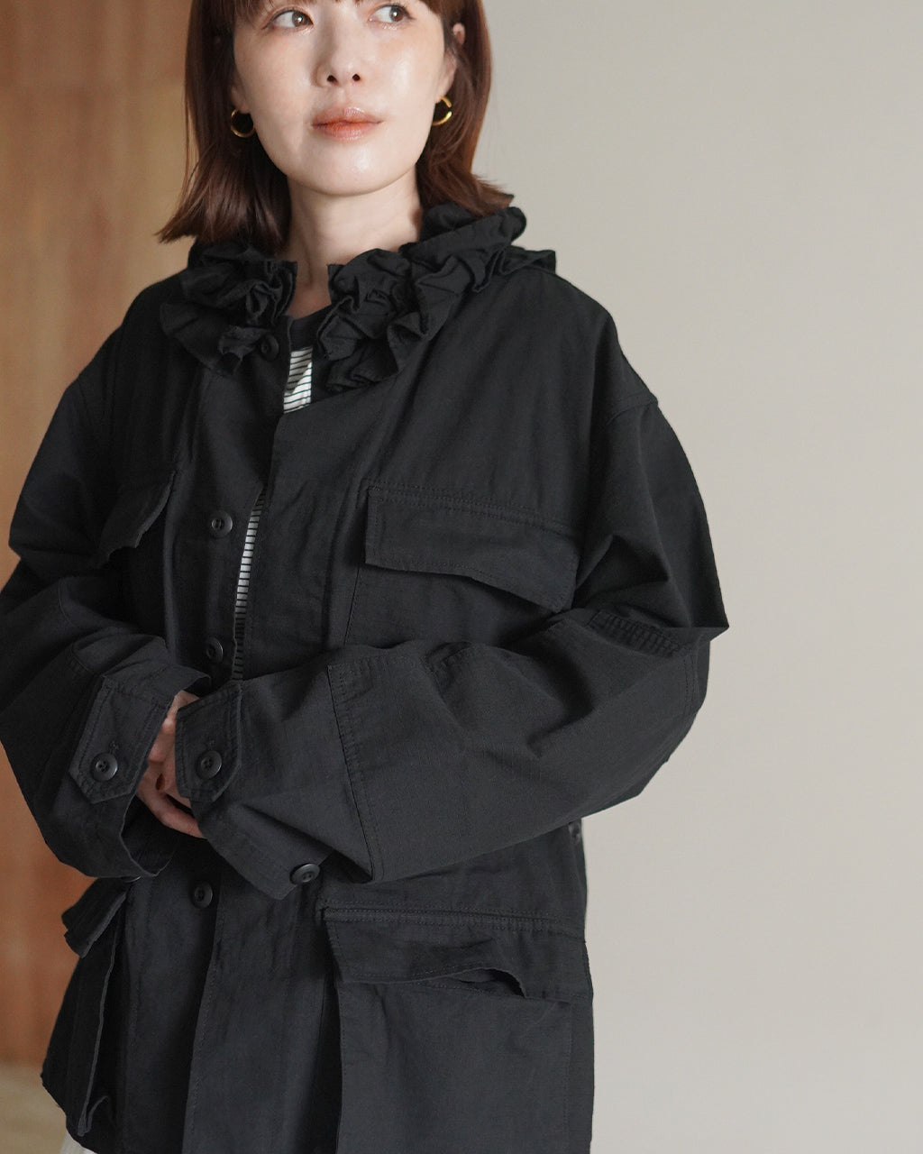 frill collar military jacket CC-5003