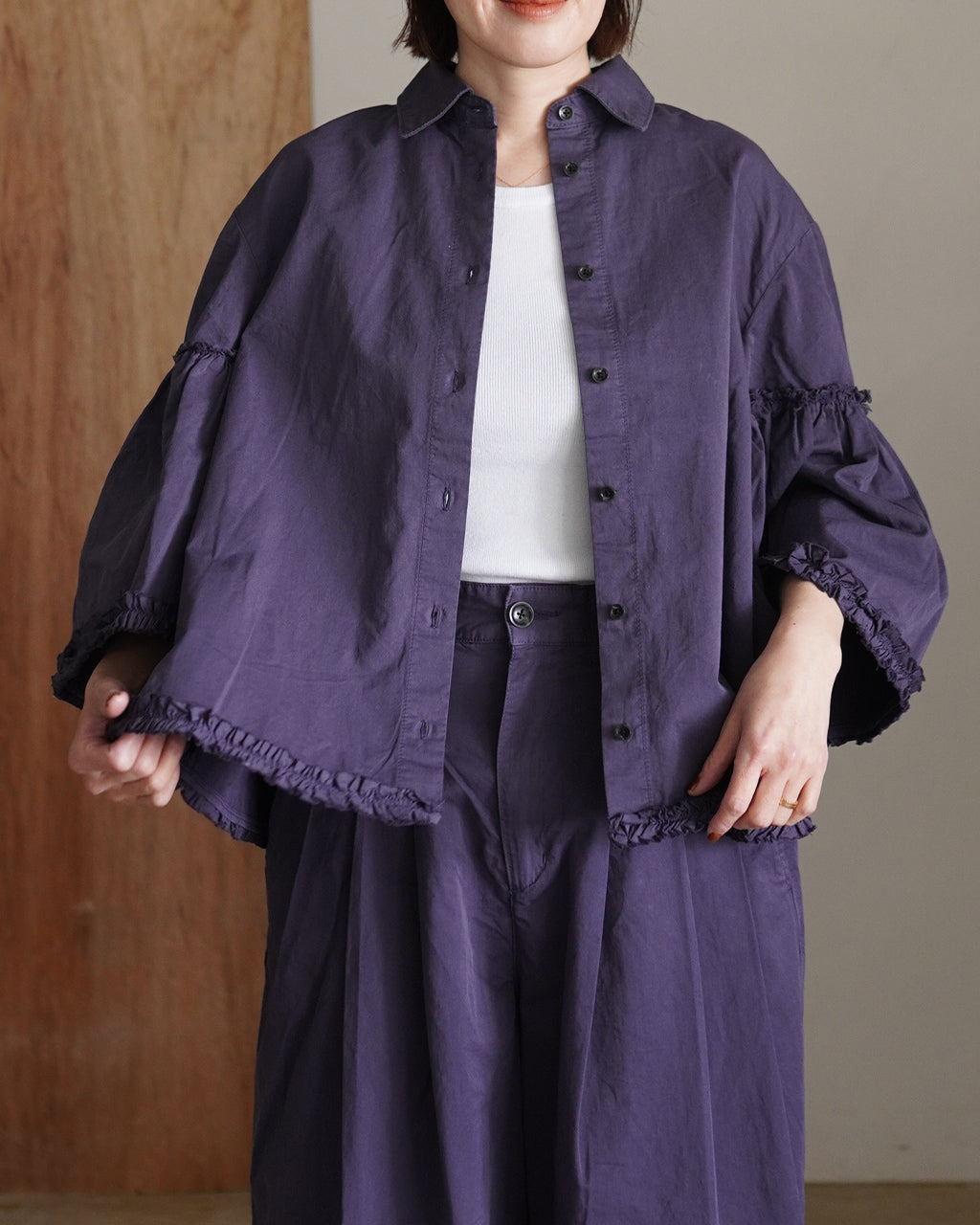 garment dye frill shirts CC-4522