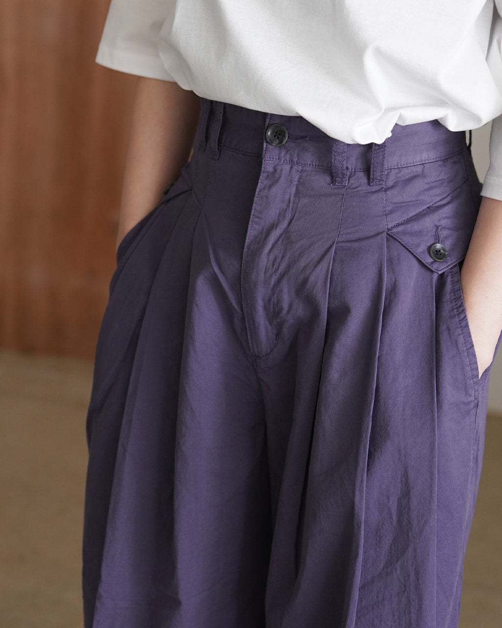 garment dye over tuck pants CC-4529