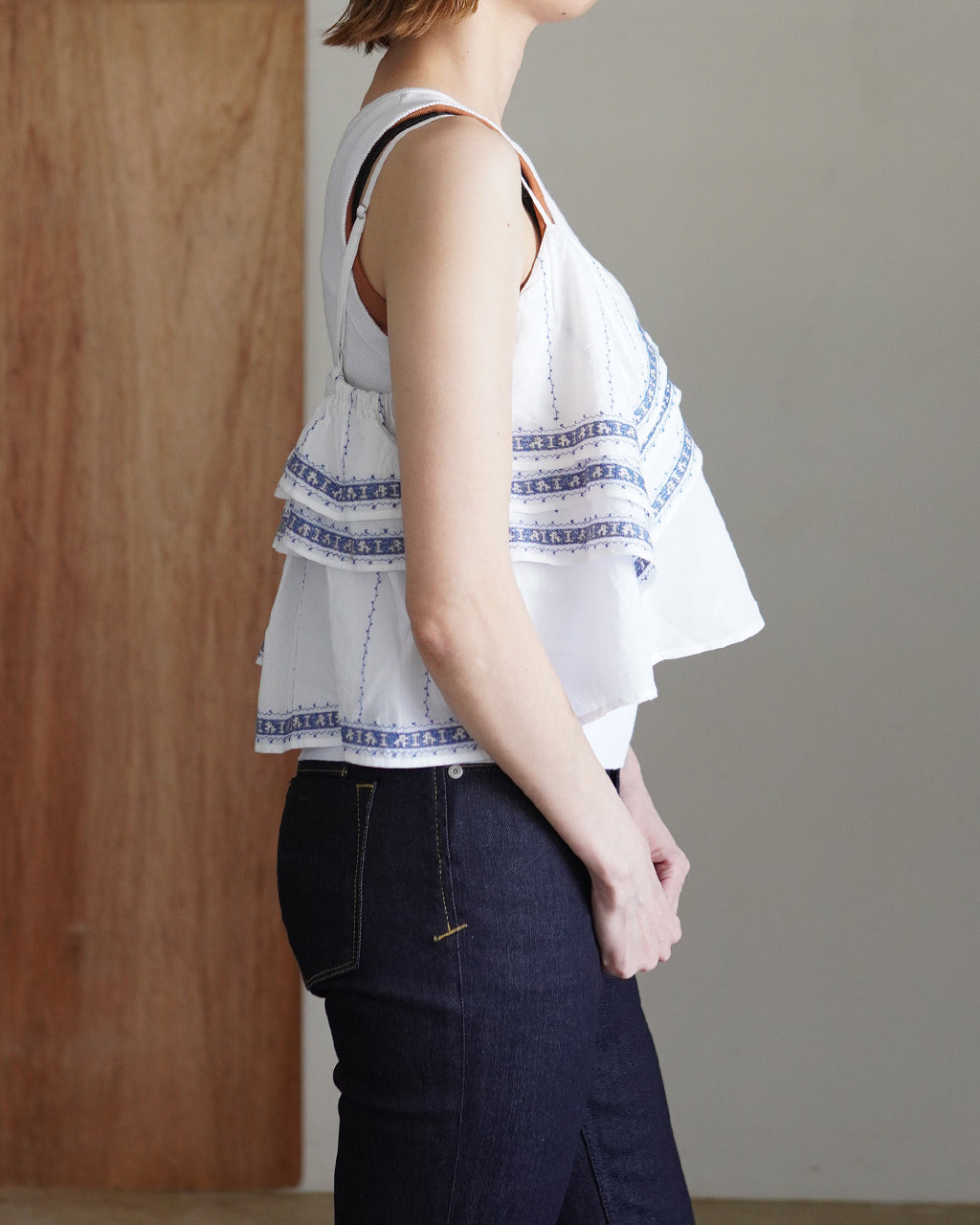 crinkle crinkle crinkle クリンクル クリンクル クリンクル  handkerchief camisole ハンカチーフ キャミソール ホワイト | Crouka(クローカ)