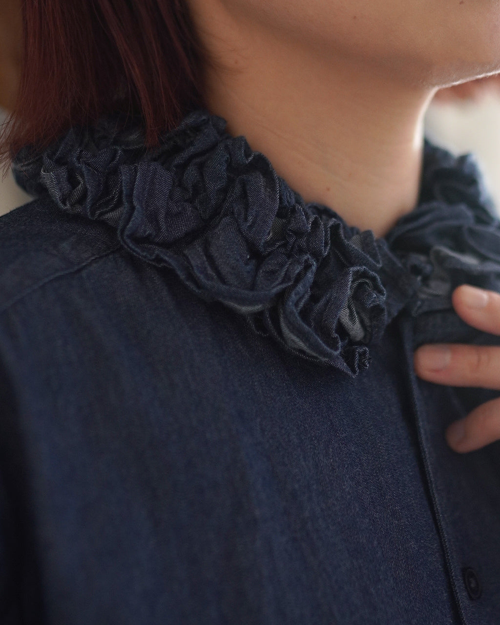 indigo frill collar shirts CC-5052