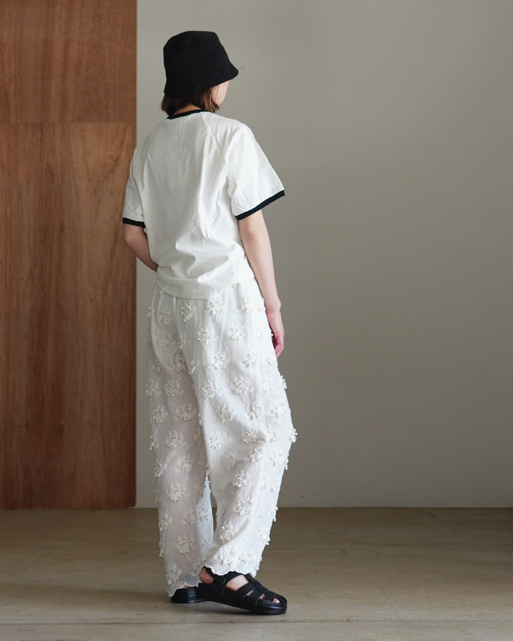 sheer cotton 3D embroidery easy pants CC-4528
