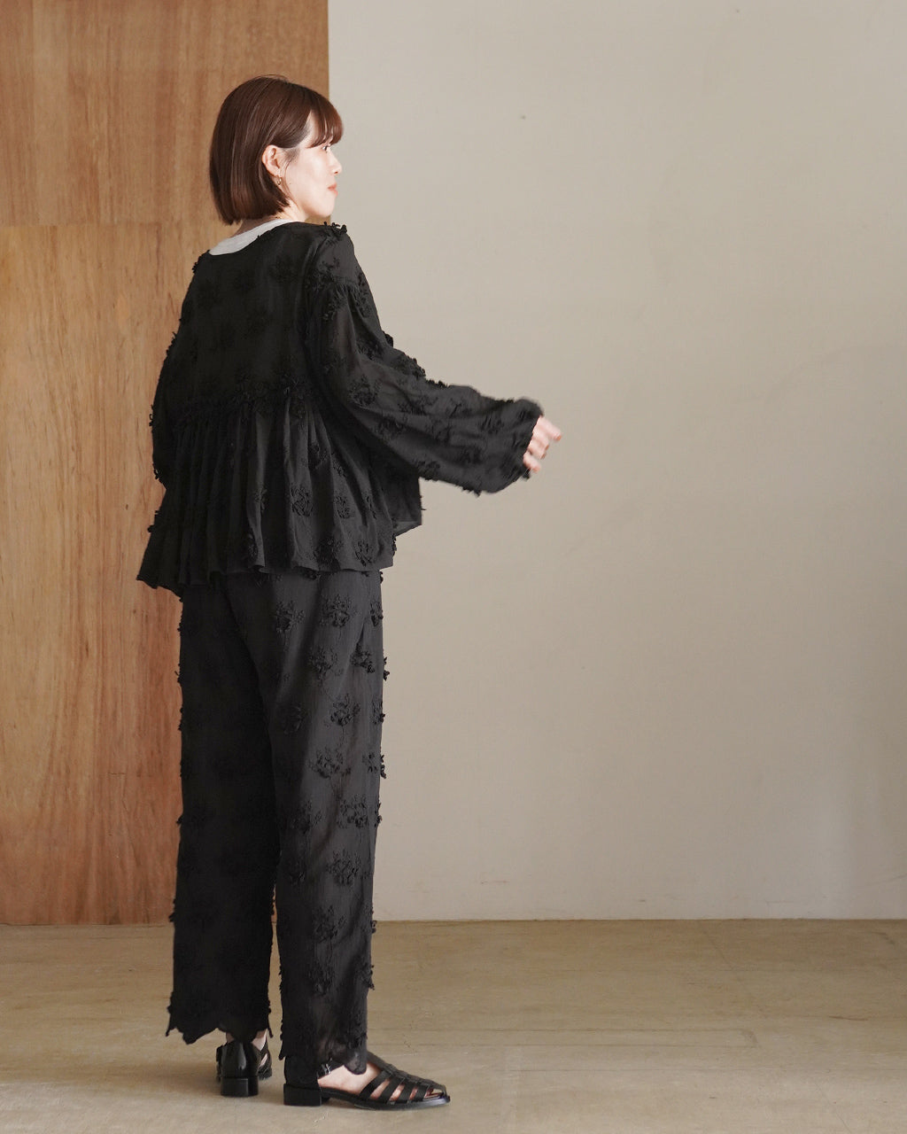 sheer cotton 3D embroidery easy pants CC-4528