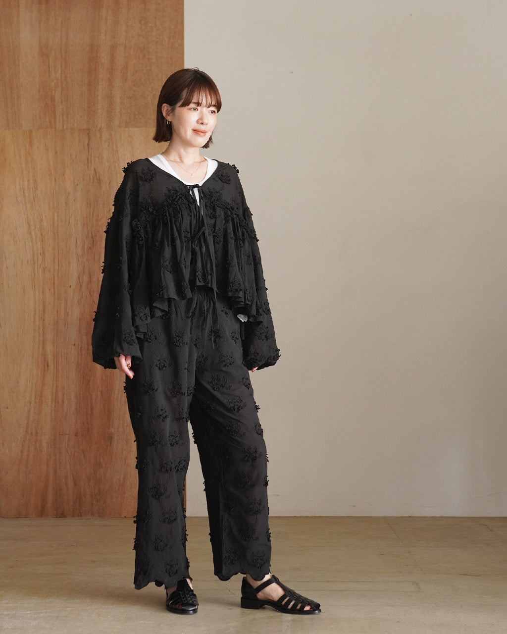 sheer cotton 3D embroidery easy pants CC-4528