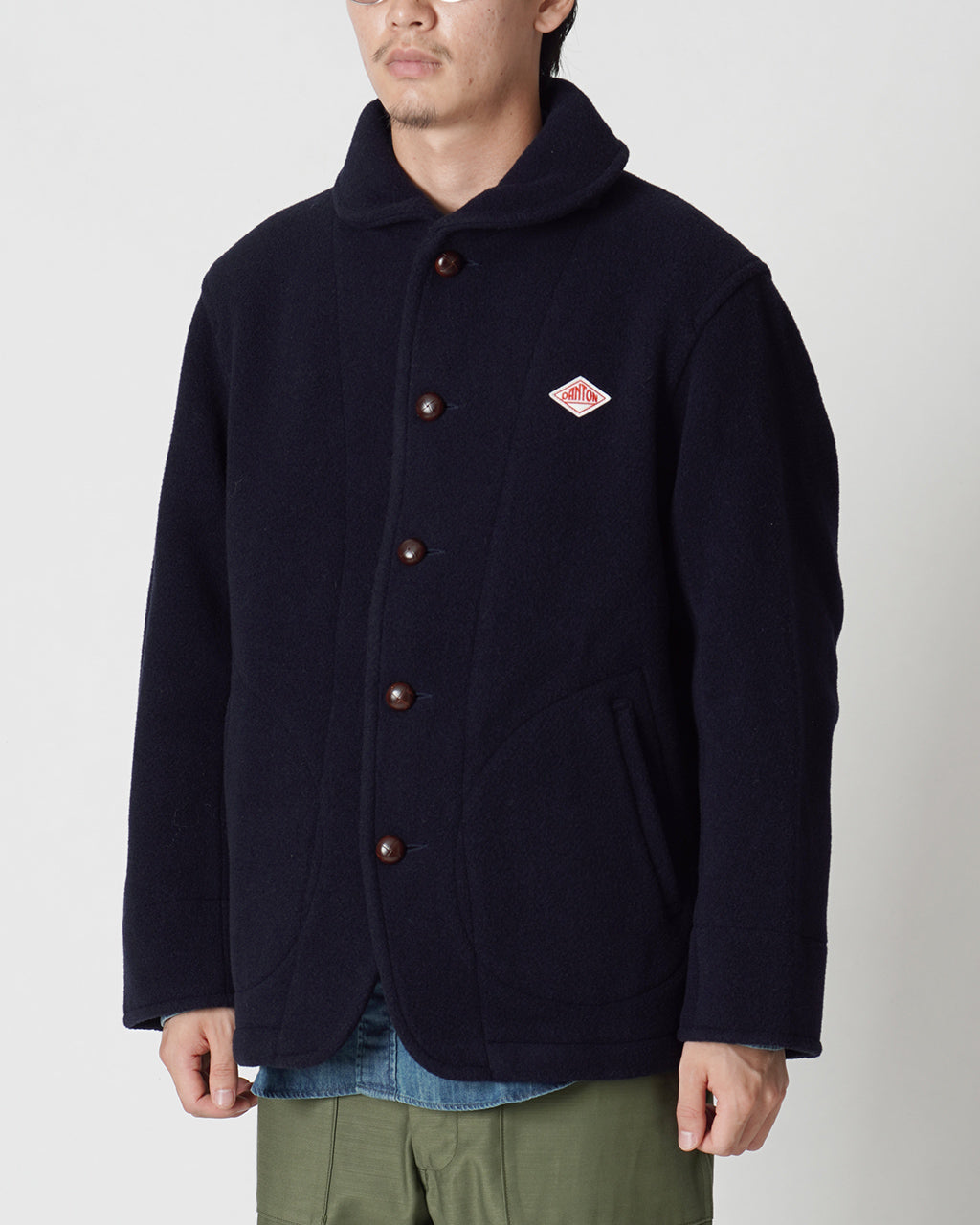 DANTON ダントン ライトパイル ウールモッサ ラウンドカラー ジャケット ROUND COLLAR JACKET ショールカラー ブルゾン DT-A0032WOP【送料無料】 [★]